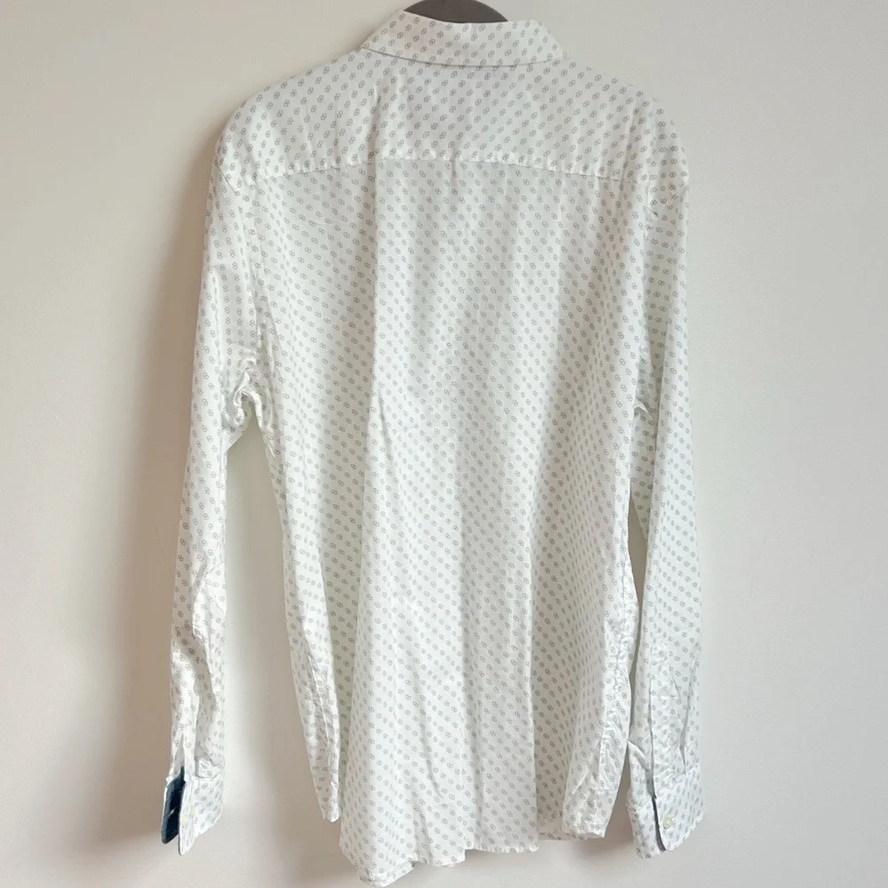Banana Republic Men’s Slim Fit Long Sleeve Button Down Dress Shirt White Cotton
